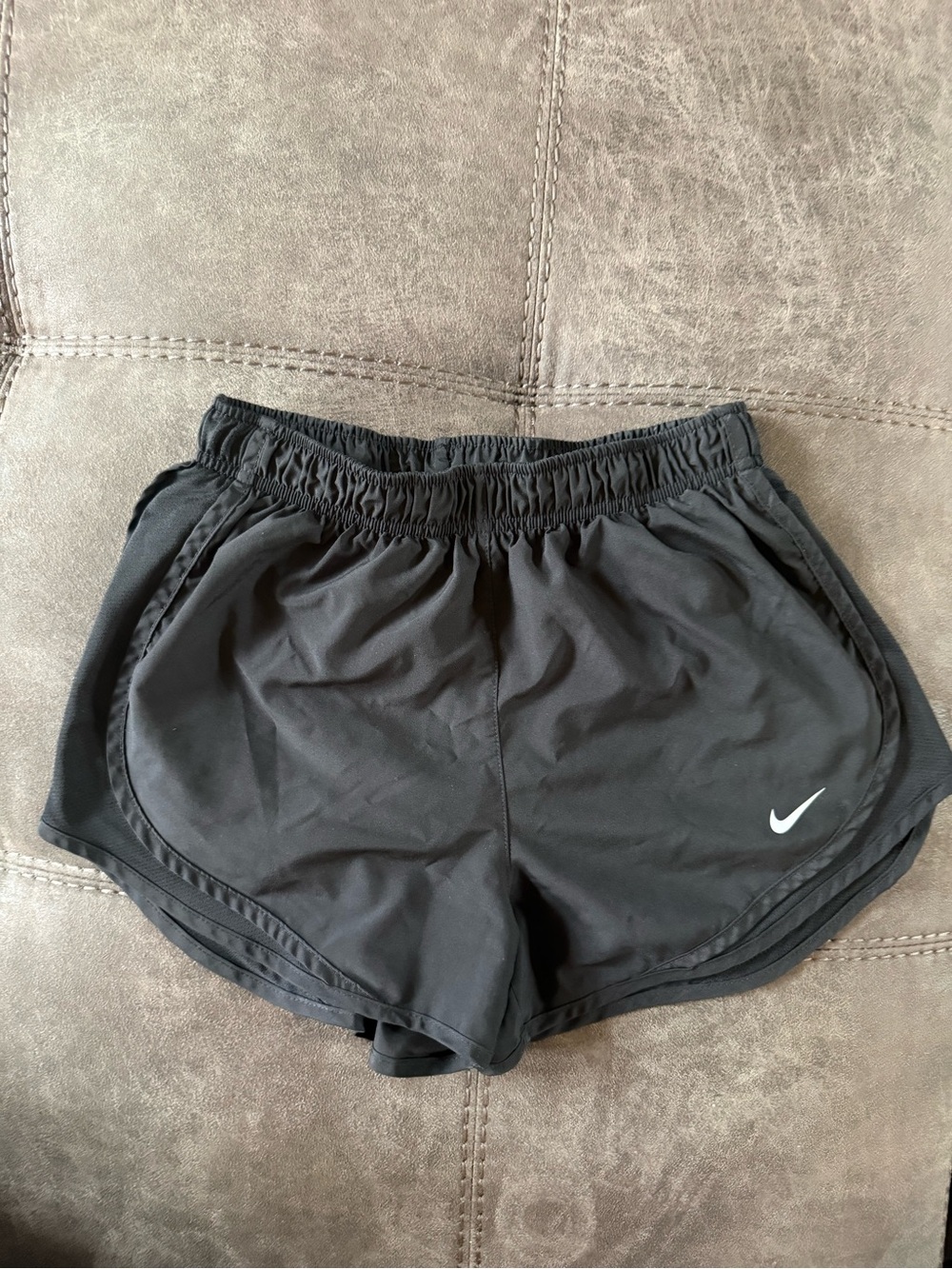Nike Black Women's Athletic Running Shorts with White Swoosh
